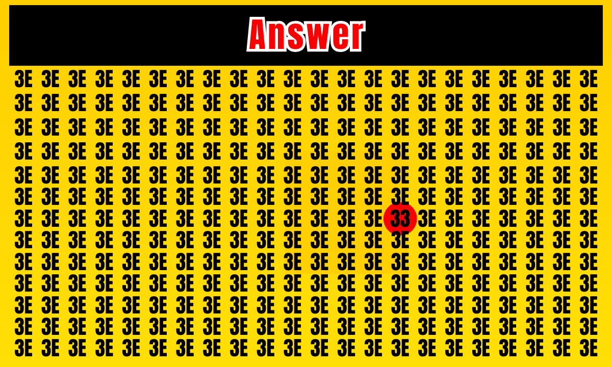 Optical Illusion: Can You Spot the Hidden '33' Between the '3E'?