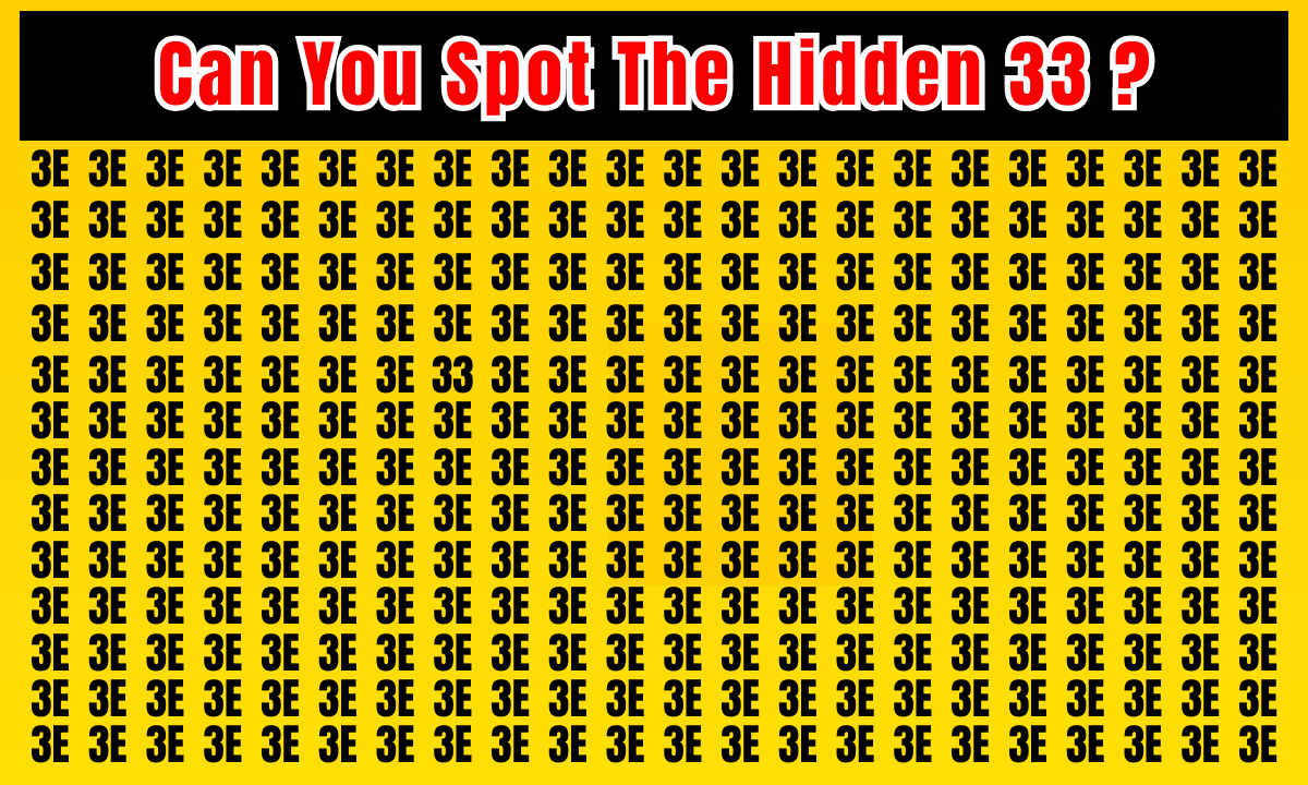 Optical Illusion Can You Spot the Hidden '33' Between the '3E'